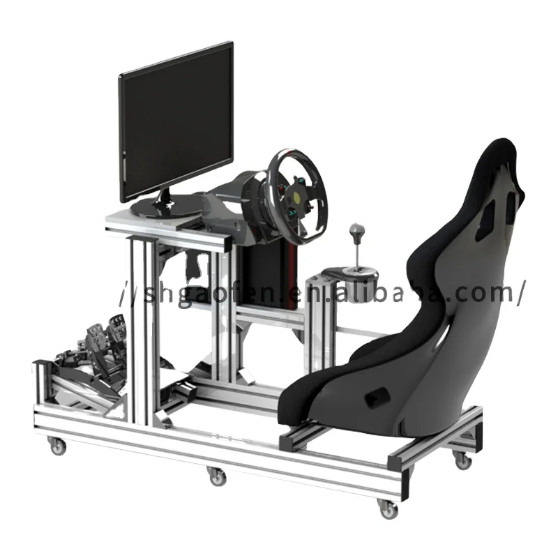 OEM ODM anpassbarer Racing Simulator Cockpit Aluminium Metall Autositz mit eloxiertem Finish Racing Wheel Stand Sim Racing Rig Image