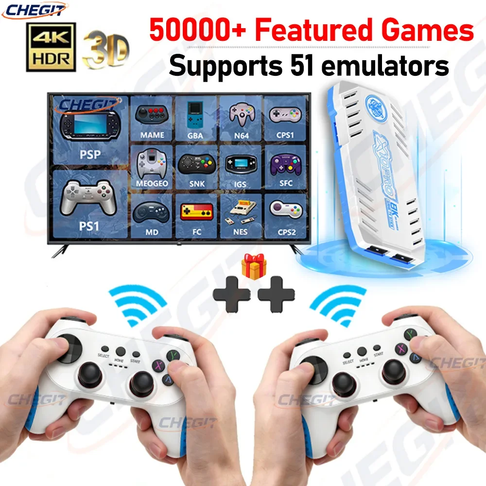 X10 PRO 4K TV Game Stick Video Game Console128G With 50000+Game / 64GB Wireless Controller Gamepad Retro Handheld Game Console
