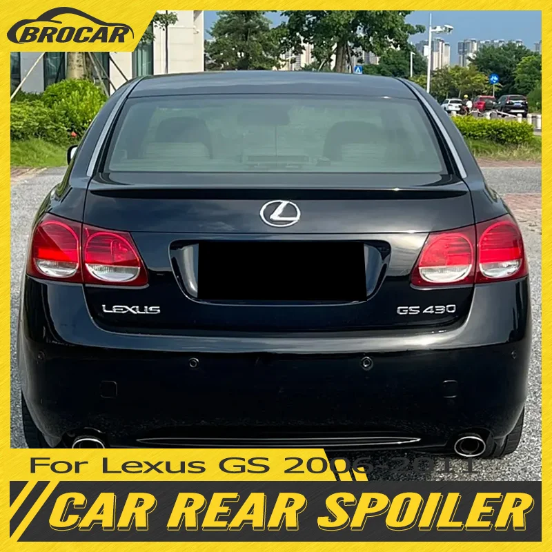 Für 2006–2011 Lexus GS GS300 430 450 460 S190 Original hochwertiger ABS-Kunststoff, glänzend schwarz, Spoiler, Kofferraum, Kofferraum, Flügelspoiler Image