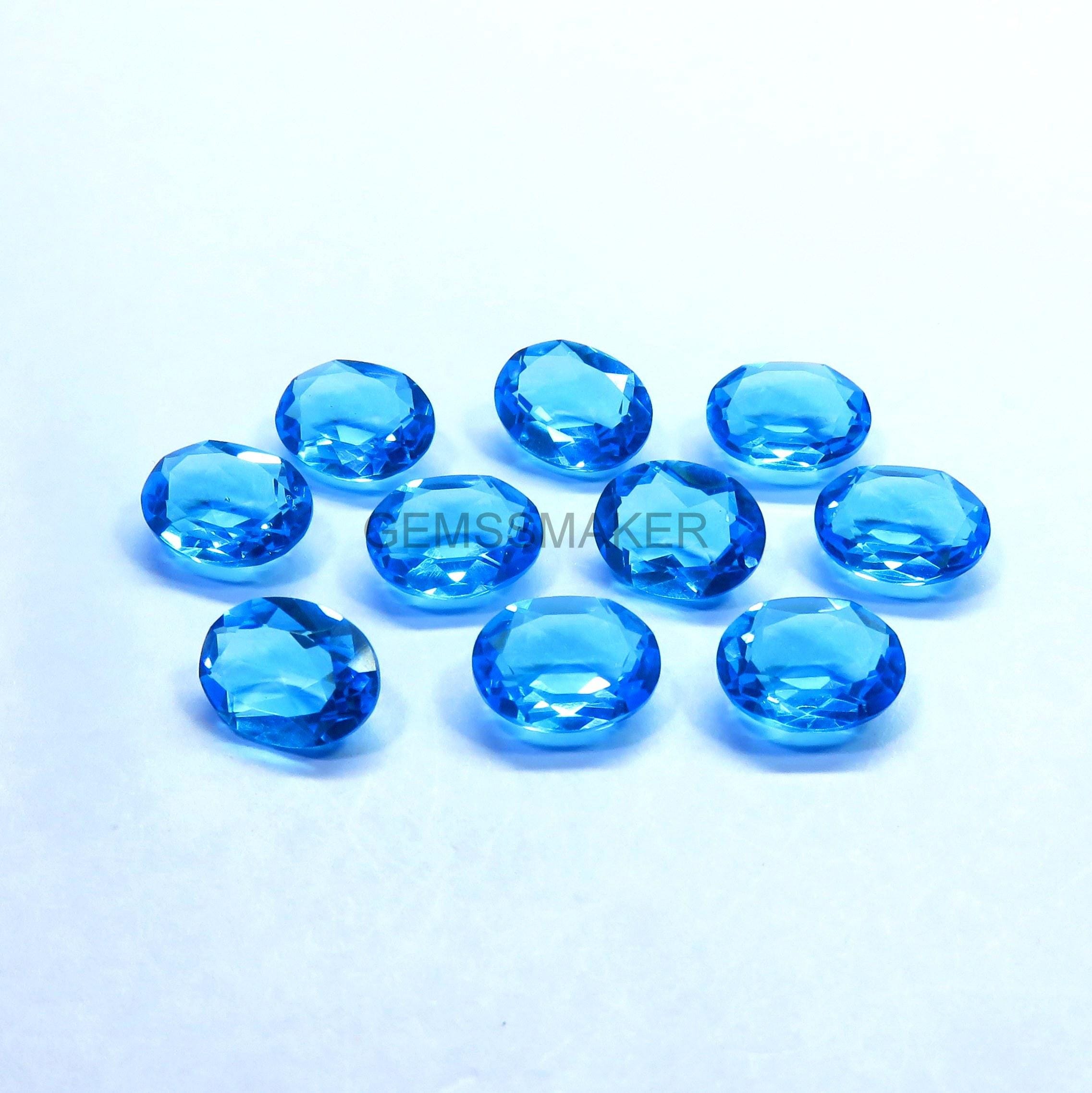 Topazio blu svizzero 3 x 5 mm, 4 x 6 mm, 5 x 7 mm, 6 x 8 mm, 7 x 9 mm, 8 x 10 mm ovale sfaccettato - Topazio blu svizzero qualità AAA Gemma sciolta