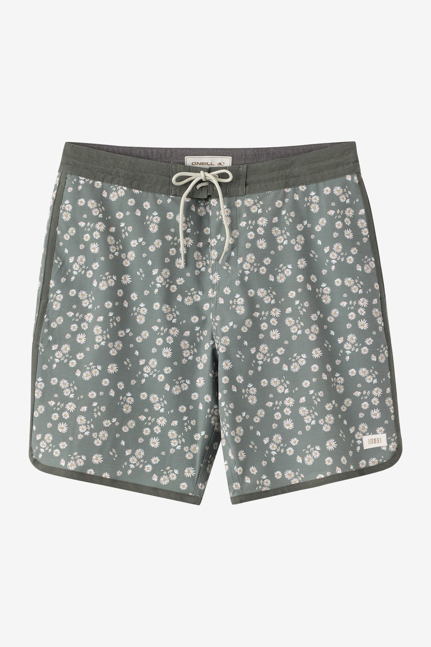 O'Neill Men's Cruzer Scallop 18"" Board Shorts in Mulled Basil, Size 30, Elastane/Polyester