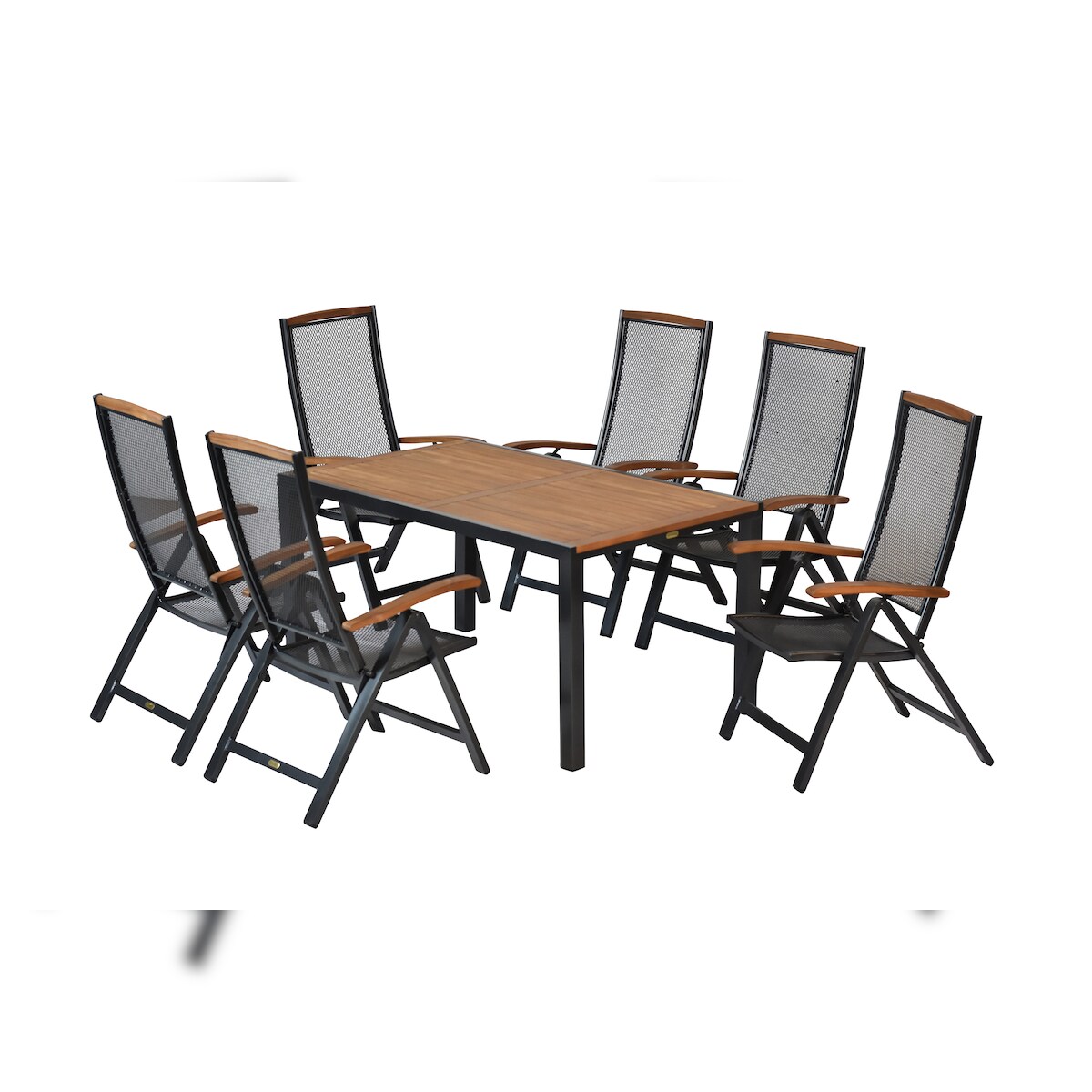 Merxx Tilos Set 7tlg., 6 Klappsessel, 1 Tisch 150 x 90 cm, Aluminium Image