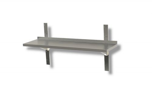 VM Europa - Edelstahl Wandregal - Einfach Montierbar - AISI 430 Legierung - Wandregal Küchenregal Gastronomie: 100 x 40 cm / doppelt / 40 kg Image