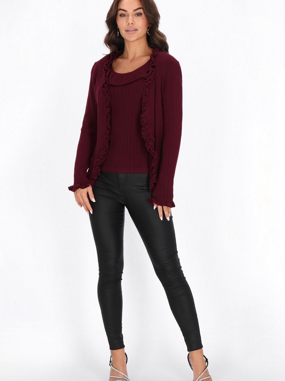 Faina Strickjacke Damen bordeaux, M/L Image