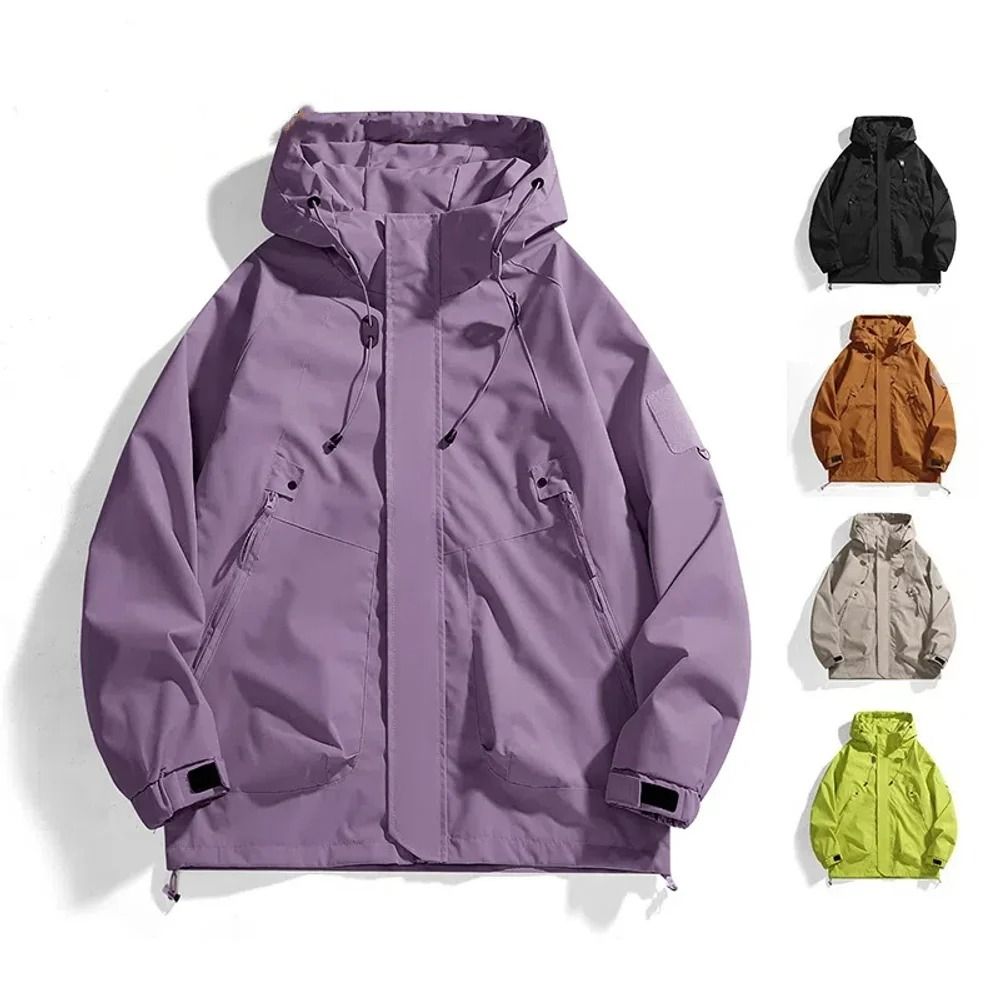 Waterproof Outdoor Jacket Unisex Windbreaker Breathable Autumn Coat purple l