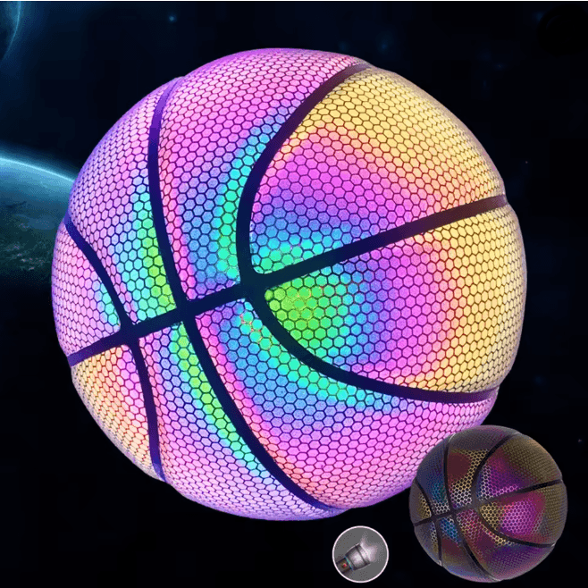 Reflective Colorful Basketball For Night Play And Decorative Fun 19cm Football