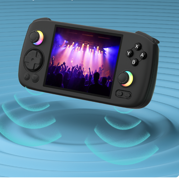 Handheld Game Console, IPS Multi touch Screen, Android, Hall Joy Stick, Hall Trigger, Video Game System purple 128g(4k Games)