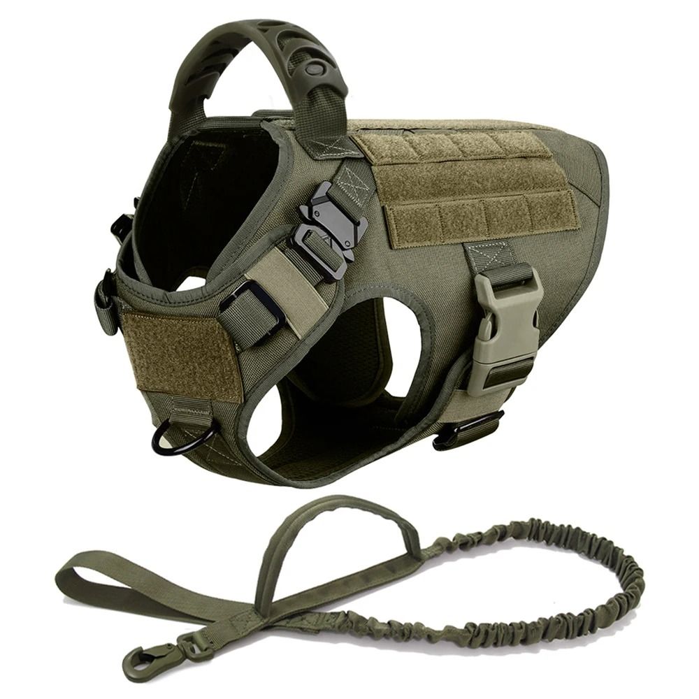Tactical Dog Harness Leash Set For Large Dogs No Pull Training Vest camouflage s