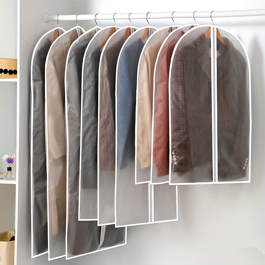 Protective Garment Bags For Clothes Storage, Transparent Thickened Wardrobe Suit And Coat Hanging Bags l