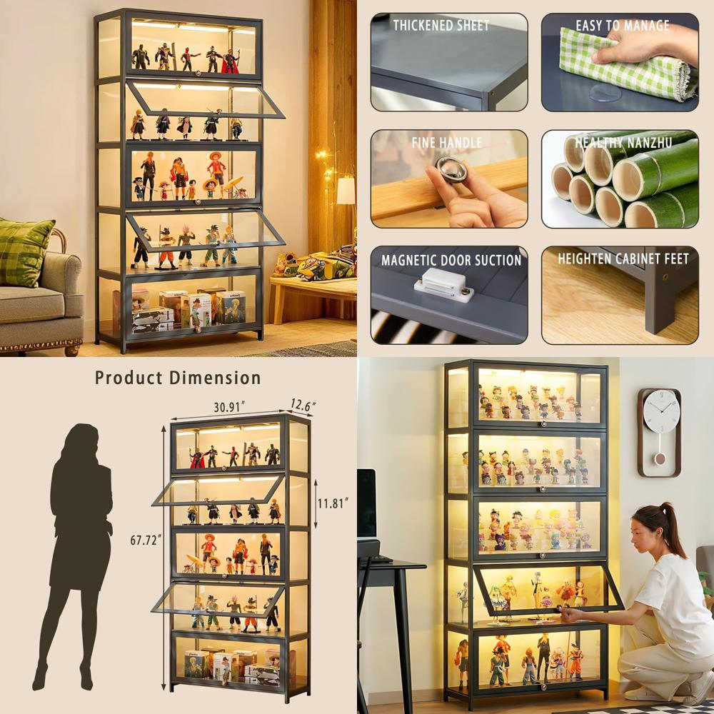 Crylic Display Cabinet, Glass Display Case For Collectibles And Figurines, Perfect Home Showcase crylic Display Cabinet, Glass Display Case For Collectibles And Figurines, Perfect Home Showcase