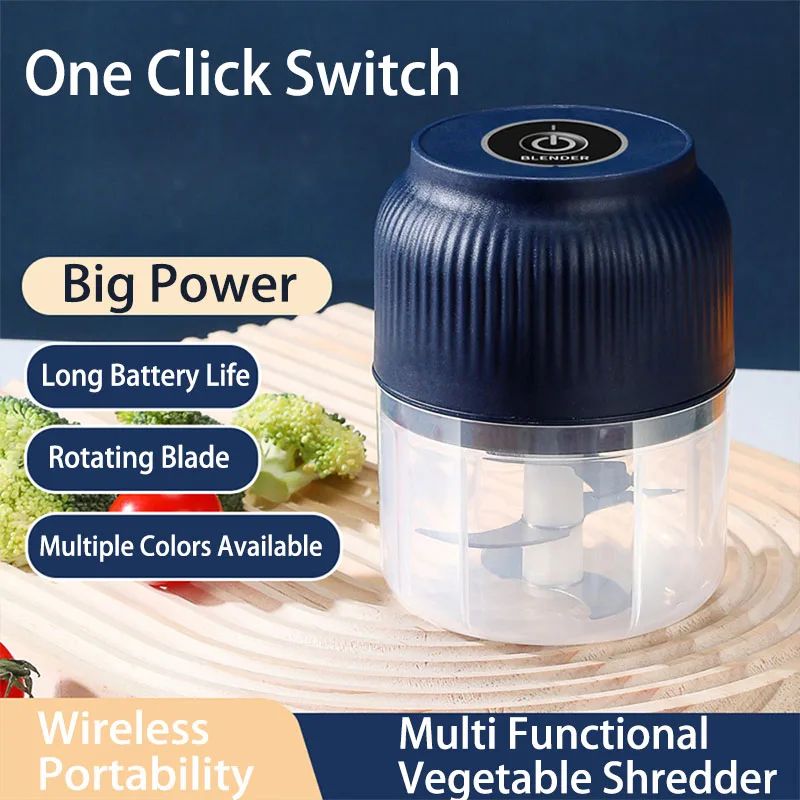 250ml Wireless Electric Garlic Chopper USB Rechargeable Mini Food Processor For Fast Prep white