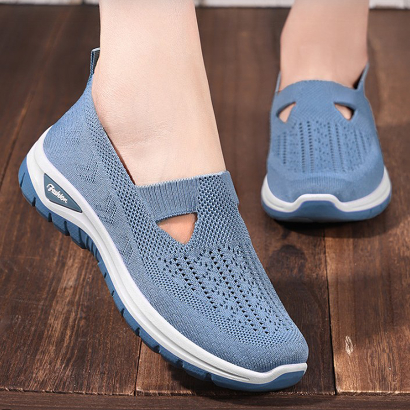New Mesh Women Vulcanized Shoes, High Quality Women Sneakers, Slip On Flats Shoes, Women Loafers black 38
