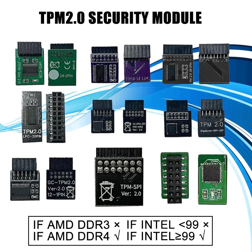TPM 2.0 Encryption Security Module 12 14 18 20 1 Pin Trusted Platform Module For Multi Brand Motherboard for Msi Lpc 12pin