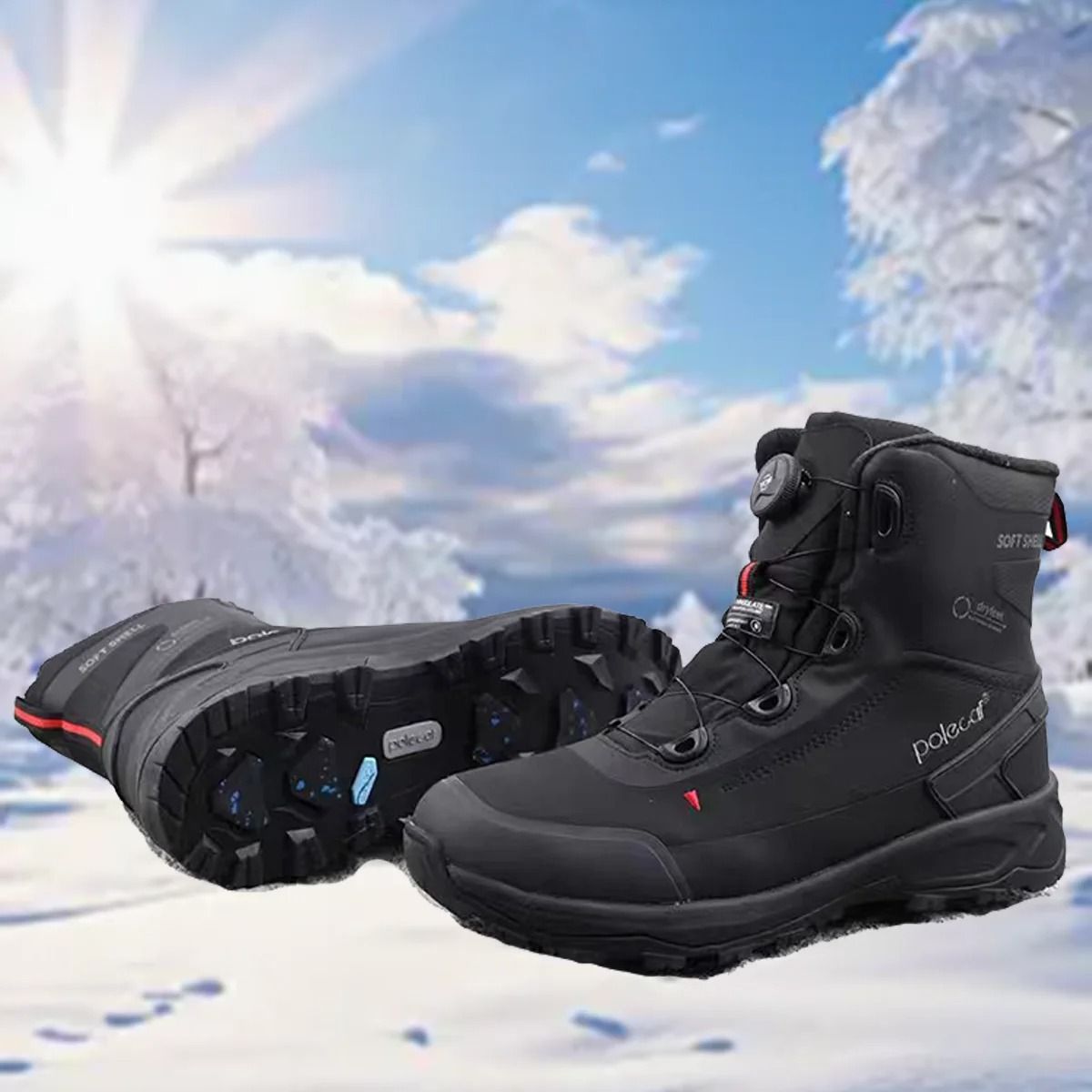 Mens Winter Snow Boots Warm Fur Lined Non Slip Ankle Outdoor Footwear gray us 7.5