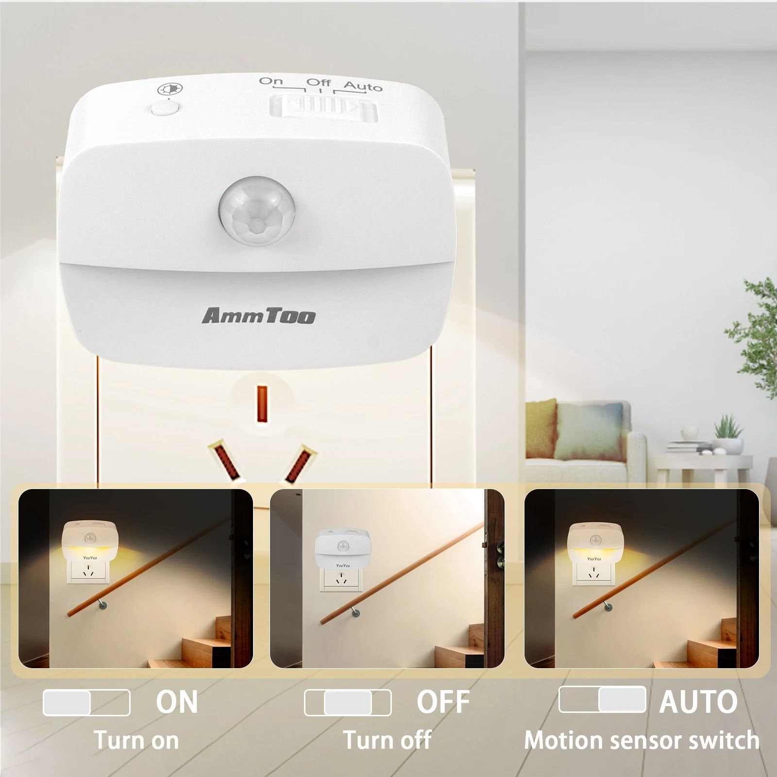 Mini LED Night Light With PIR Motion Sensor For Bedroom And Hallway us Plug 110 220v warm White