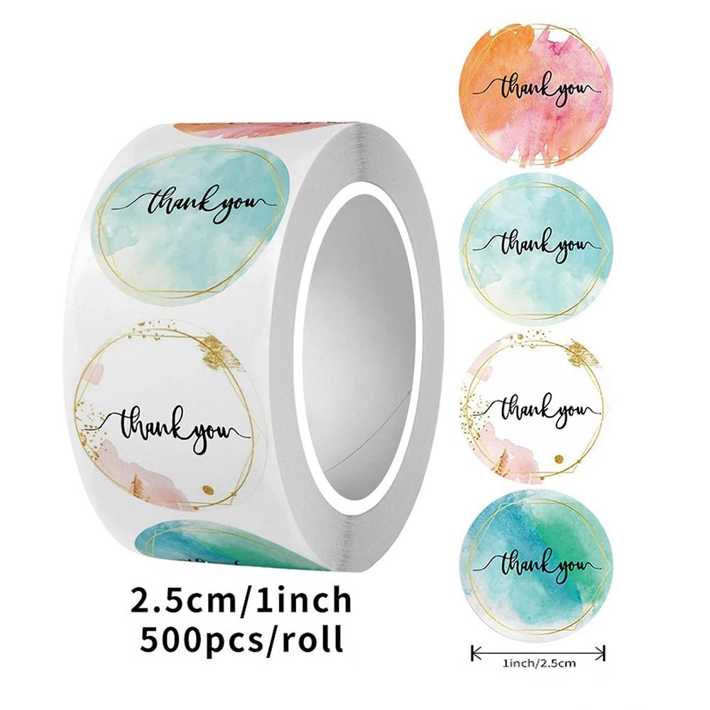 Thank You Stickers Roll 500 Pieces Cute Pink Gold Labels Thank You Stickers Roll 500 Pieces Cute Pink Gold Labels