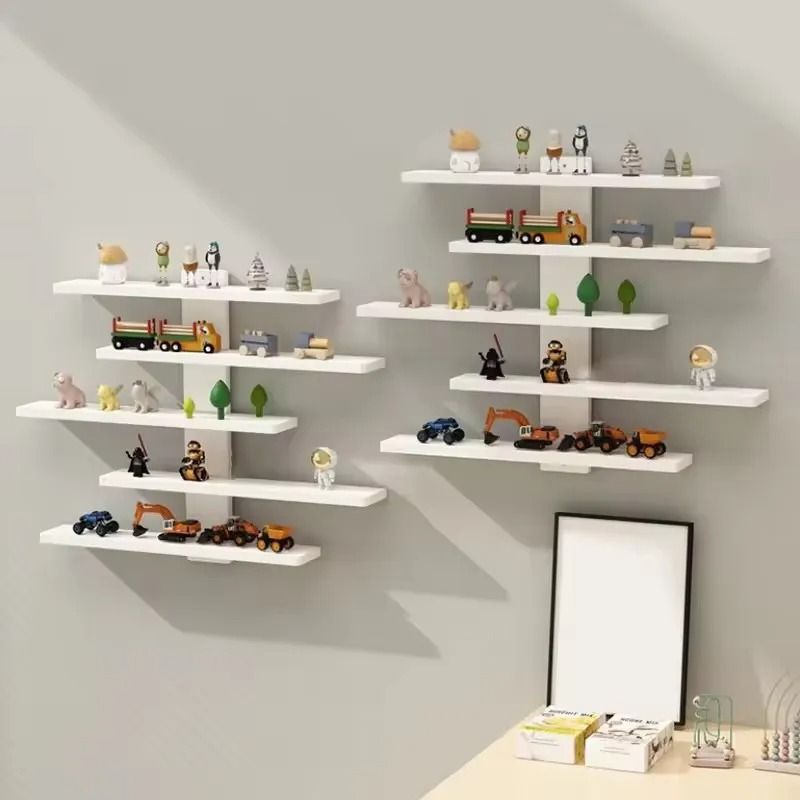 5 Tier Adjustable Wall Mounted Display Shelf For Action Figures And Collectibles black