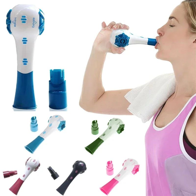 Adjustable Resistance Breathing Trainer For Lung Capacity & Endurance pink