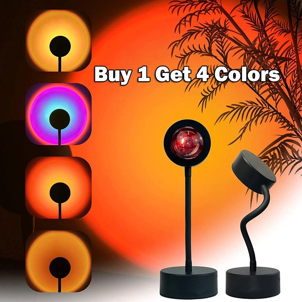 USB Sunset Projector Lamp With Adjustable Head For Mood Lighting 4 Color Projector