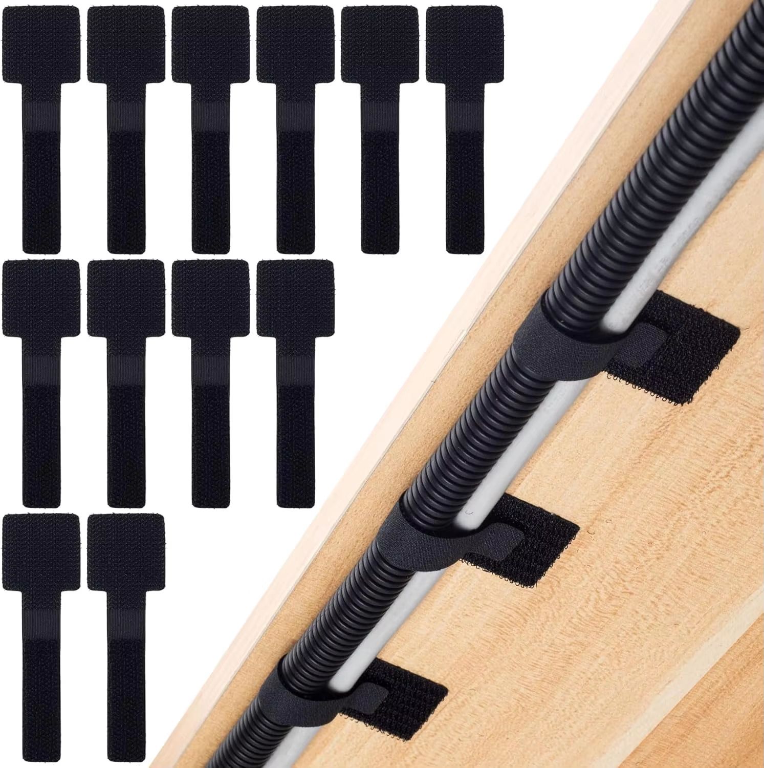 Reusable Self Adhesive Cable Ties Adjustable Cord Organizer Straps 40pcs White