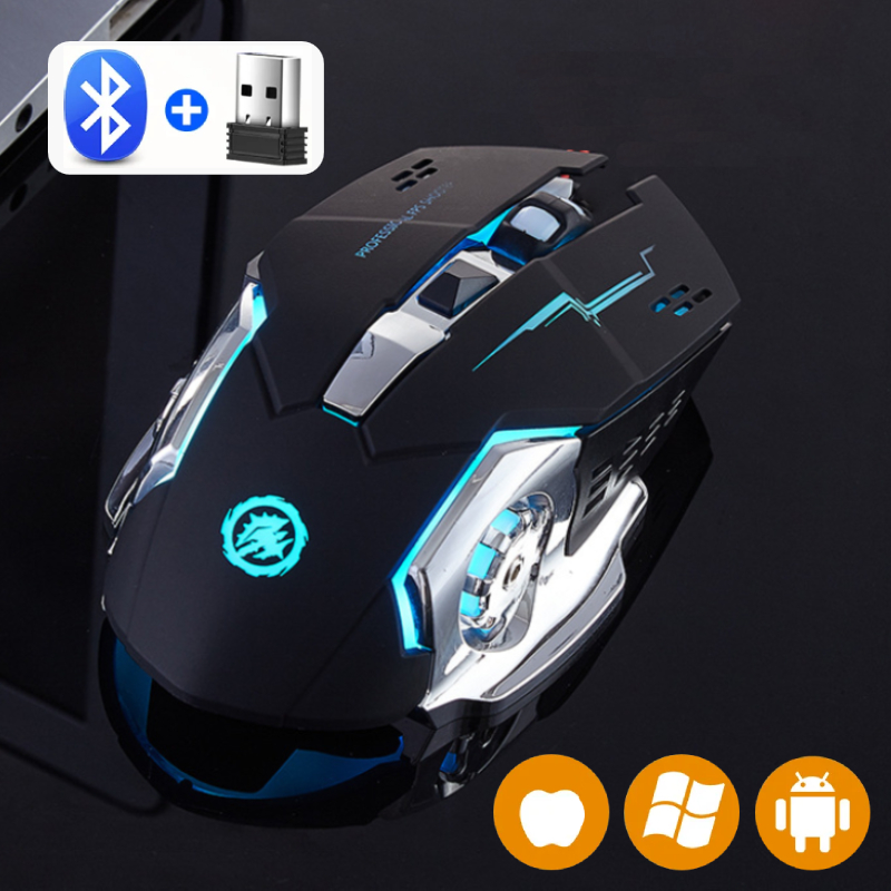 Bluetooth Mouse USB, Mechanical Backlight, Silent Wireless Gaming Mouse For PC Gamer Computer Bluetooth Mouse USB, Mechanical Backlight, Silent Wireless Gaming Mouse For PC Gamer Computer