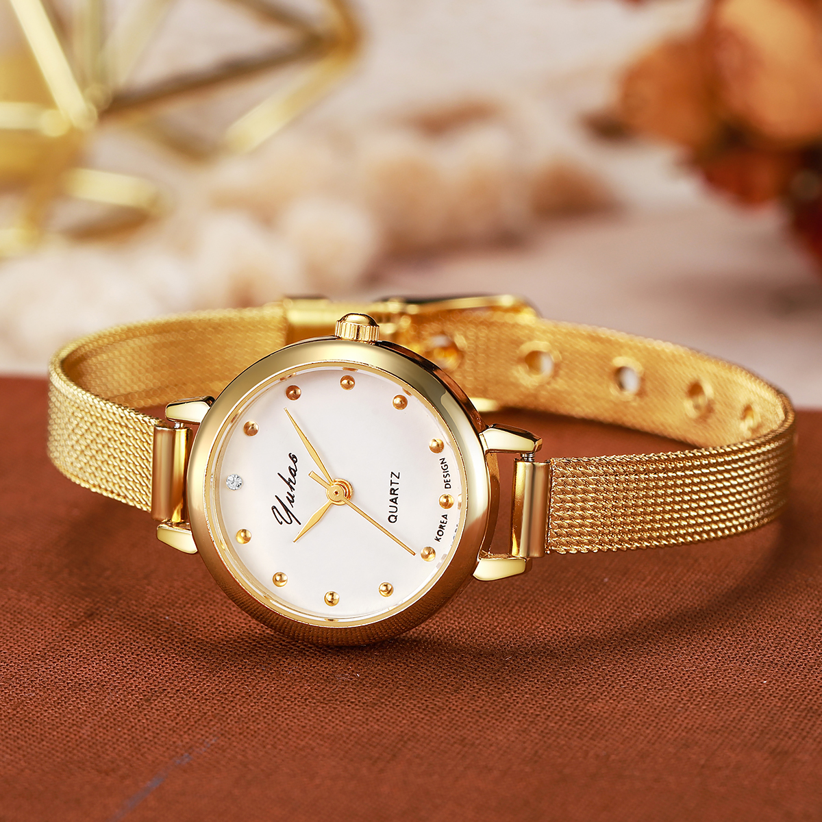Dot Quartz Watch For Women, New Arrival Light Luxury Fashion Mesh For Christmas And Halloween Gifts Dot Quartz Watch For Women, New Arrival Light Luxury Fashion Mesh For Christmas And Halloween Gifts