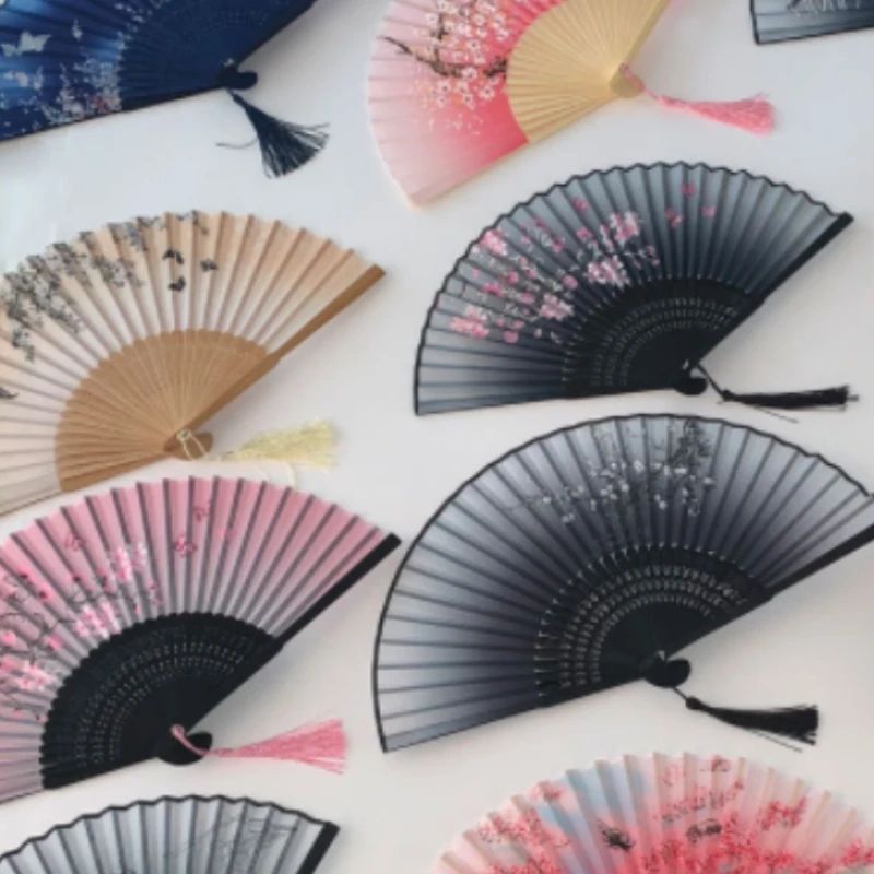Retro Japanese Folding Fan Elegant Japanese Folding Fan For Women, Dance & Home Decor double Disc