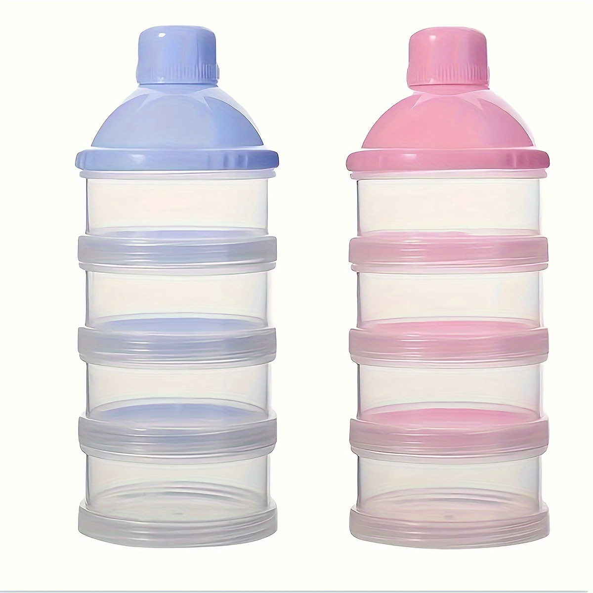 Transparent Milk Powder Container, Stackable Baby Food Storage Box, Portable Formula Dispenser For Travel And Home Use blue