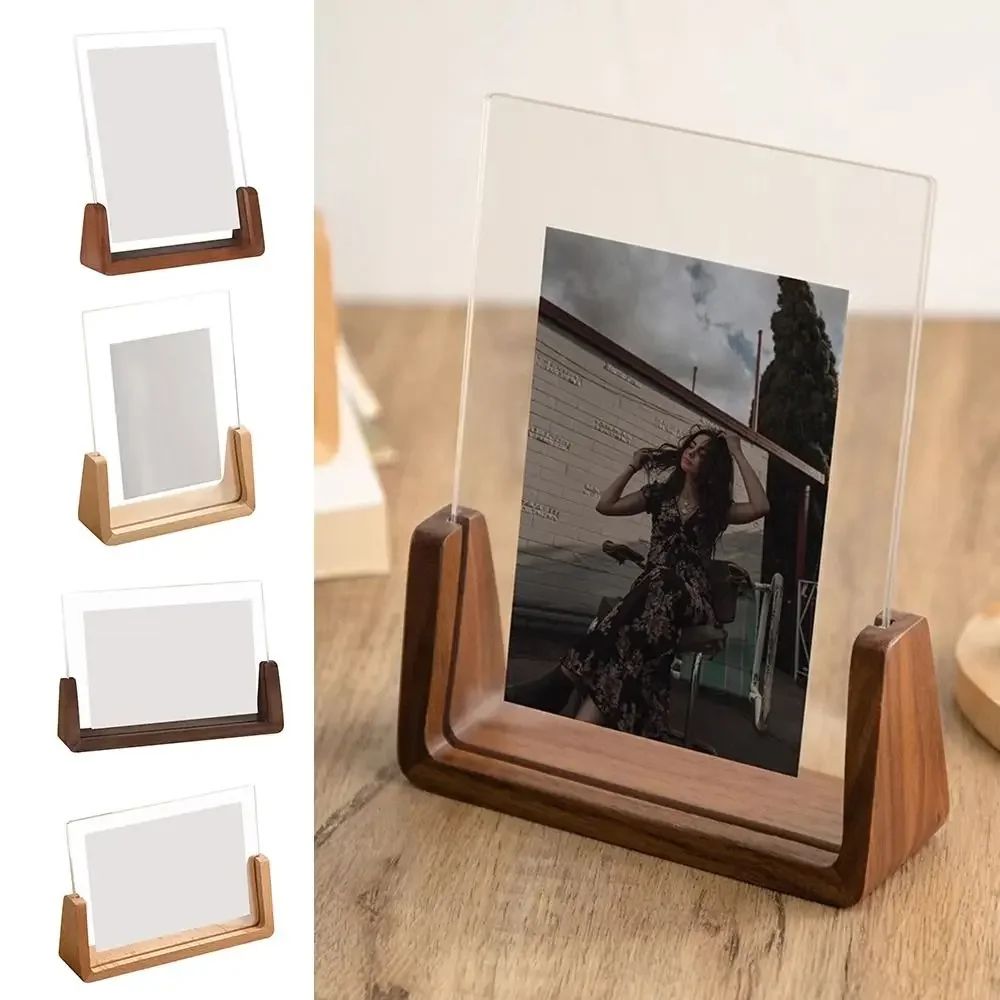 Walnut And Beech Acrylic U Shape Photo Frame a 2 (4.02 X 5.98 In)