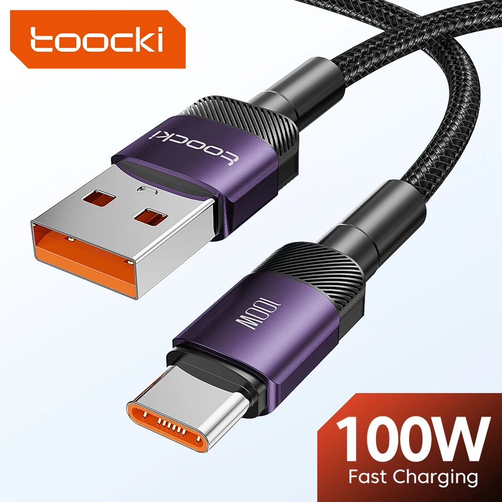 Toocki 6A USB Typ C Kabel für Xiaomi POCO Samsung Huawei 100W Schnellladegerät USB C Datenkabel TypeC Kabel für Realme OPPO Image