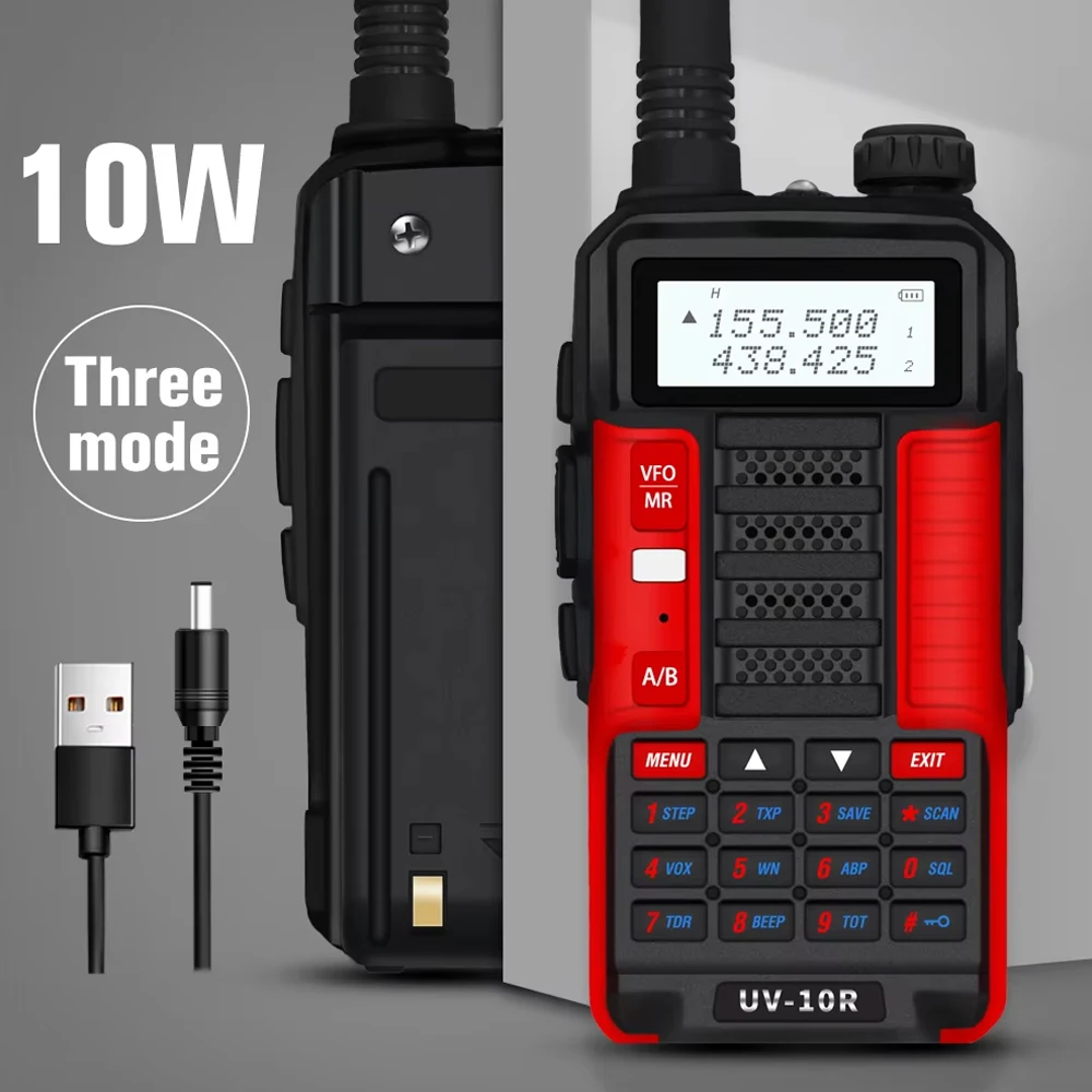1PC Baofeng Uv 10r Professionelle Walkie Talkies High Power Dual Band 2 Weg Cb Ham Radio Hf Transceiver Vhf Uhf Bf UV-10R Nie Image