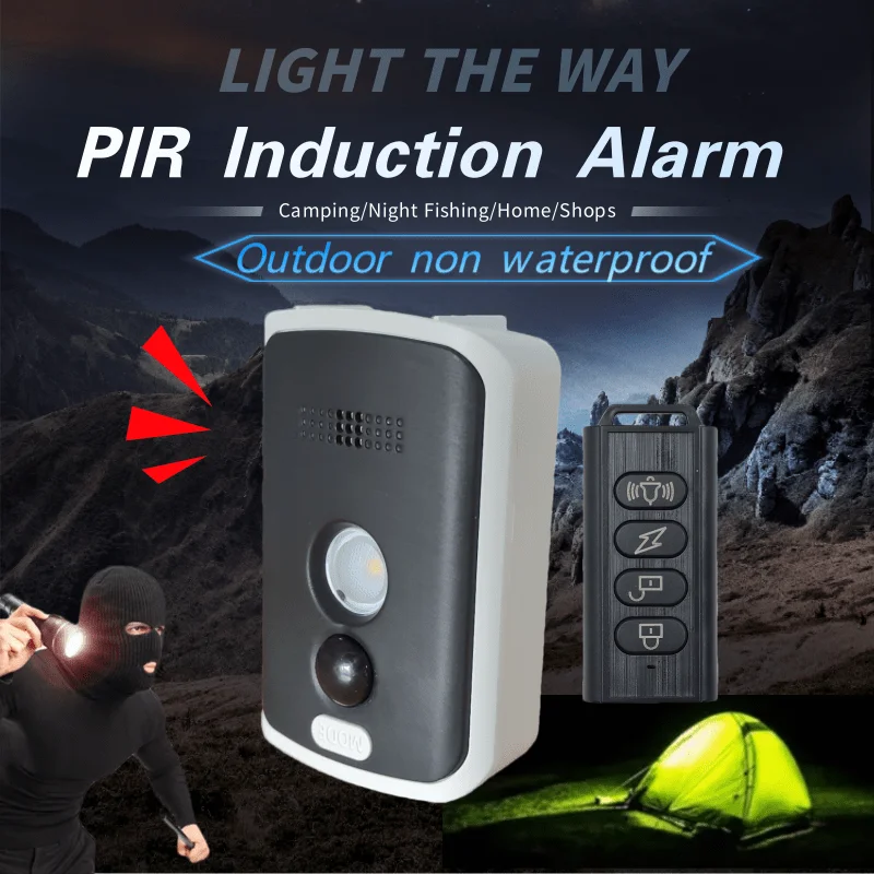 Drahtlose PIR Infrarot Thermo Alarm Fernbedienung Outdoor Camping Anti-Tier Alarm Menschlichen Erkennung Sensor Image
