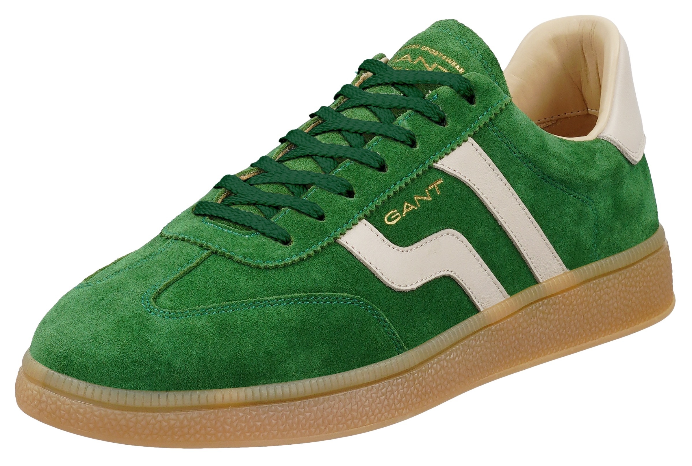 Sneaker GANT "Cuzmo", Herren, Gr. 42, dunkelgrün, Leder, Veloursleder, colorblocking, Schuhe Sneaker, Retro Sneaker, Schnürschuh mit Lederinnenausstattung