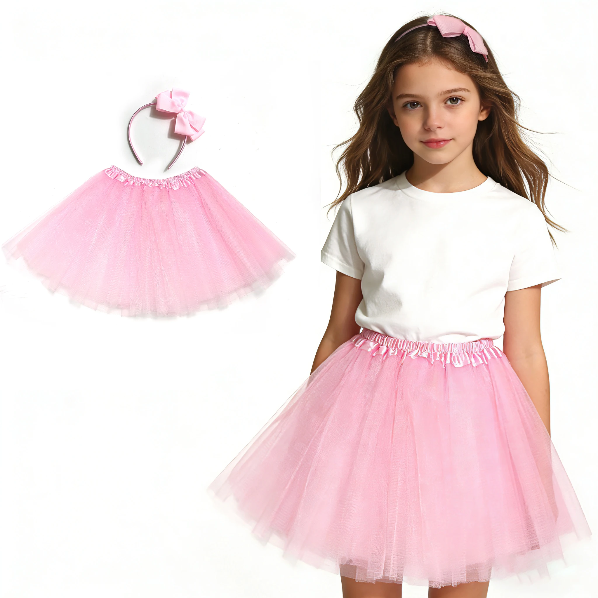 Lebhaftes Kinder-Tutu-Rock-Stirnband-Set, perfekt für Partys, Verkleidungen und mehr. Wählen Sie aus 15 auffälligen Farben, um jeden Stimmung zu kombinieren Image