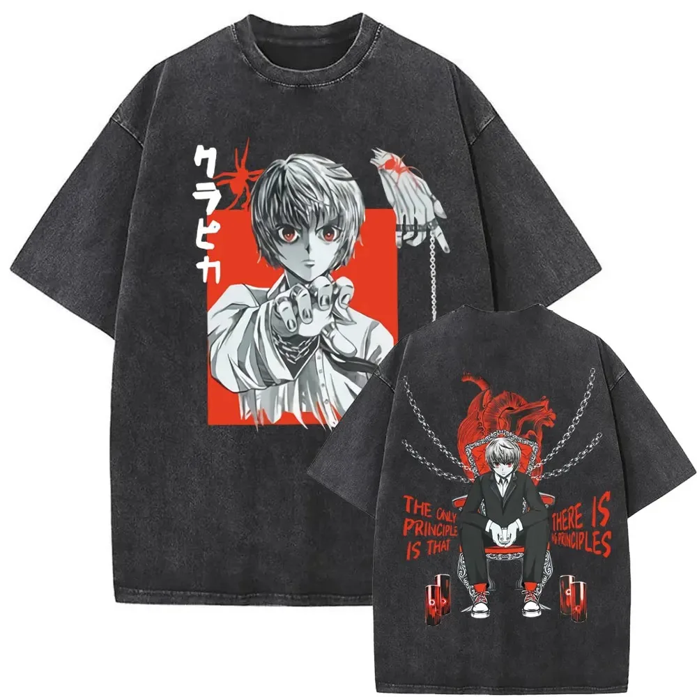 Anime Hunter X Hunter Killua Zoldyck Grafikdruck T-Shirts Männer Frauen gewaschen Vintage Baumwolle T-Shirt lose lässige übergroße Tops