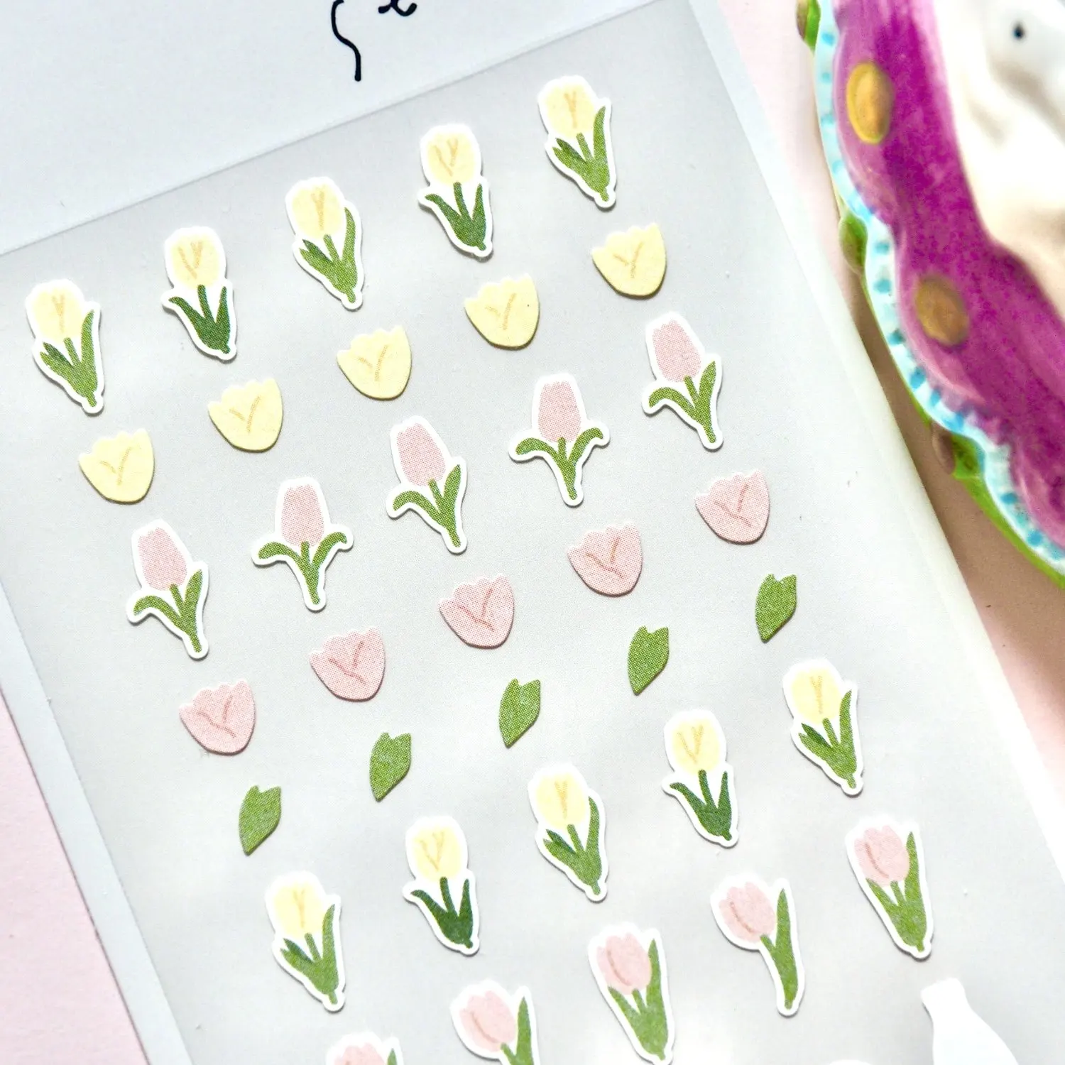 Koreanische Import Suatelier Mini Tulpe Blumen Pflanzen Papier Aufkleber Scrapbooking Diy Journal Nette Deco Kawaii Schreibwaren Aufkleber Image