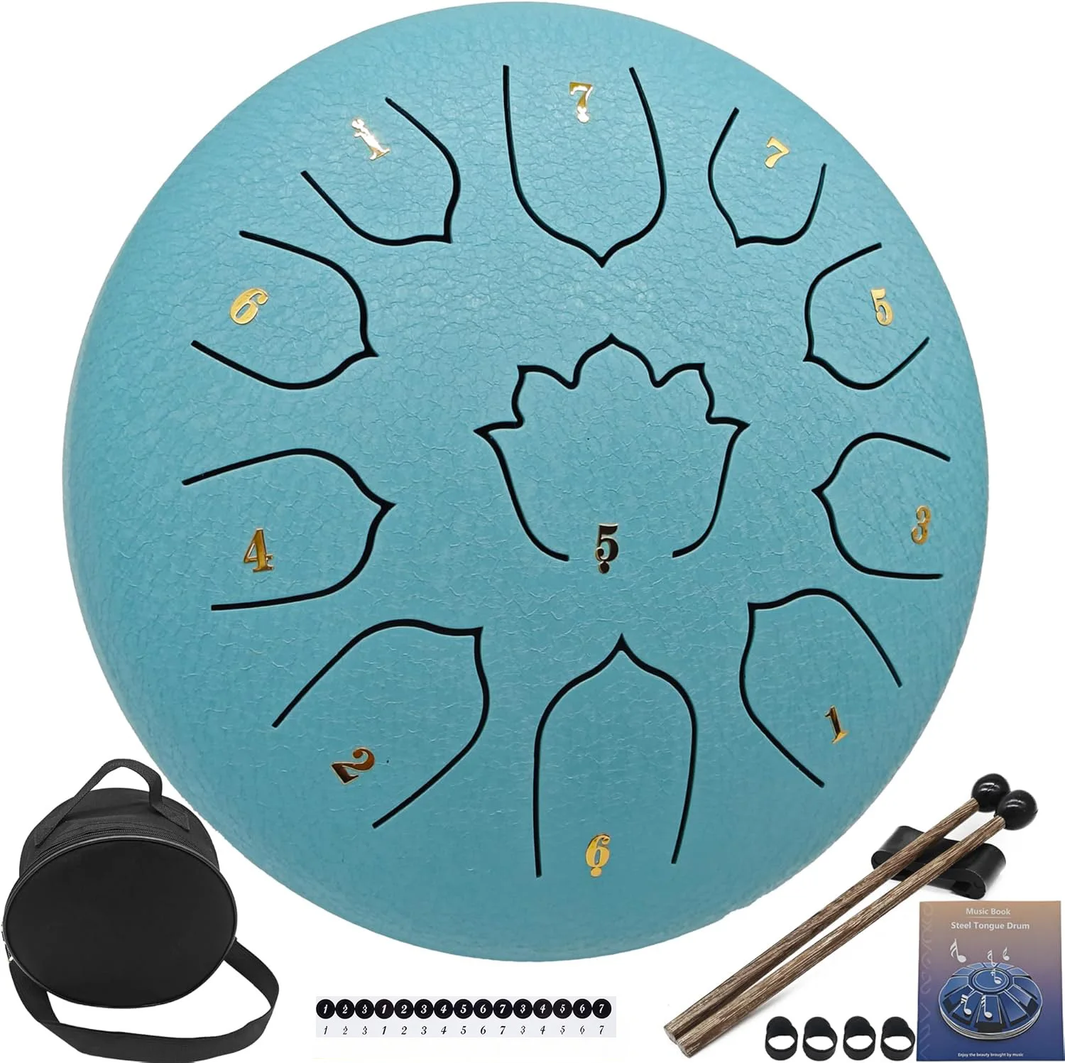 8 Zoll 11 Noten Stahlzungentrommel C Major Percussion Instruments Stahltrommel für Yoga Meditation Zen mit Schlägeln Aufbewahrungstasche Image