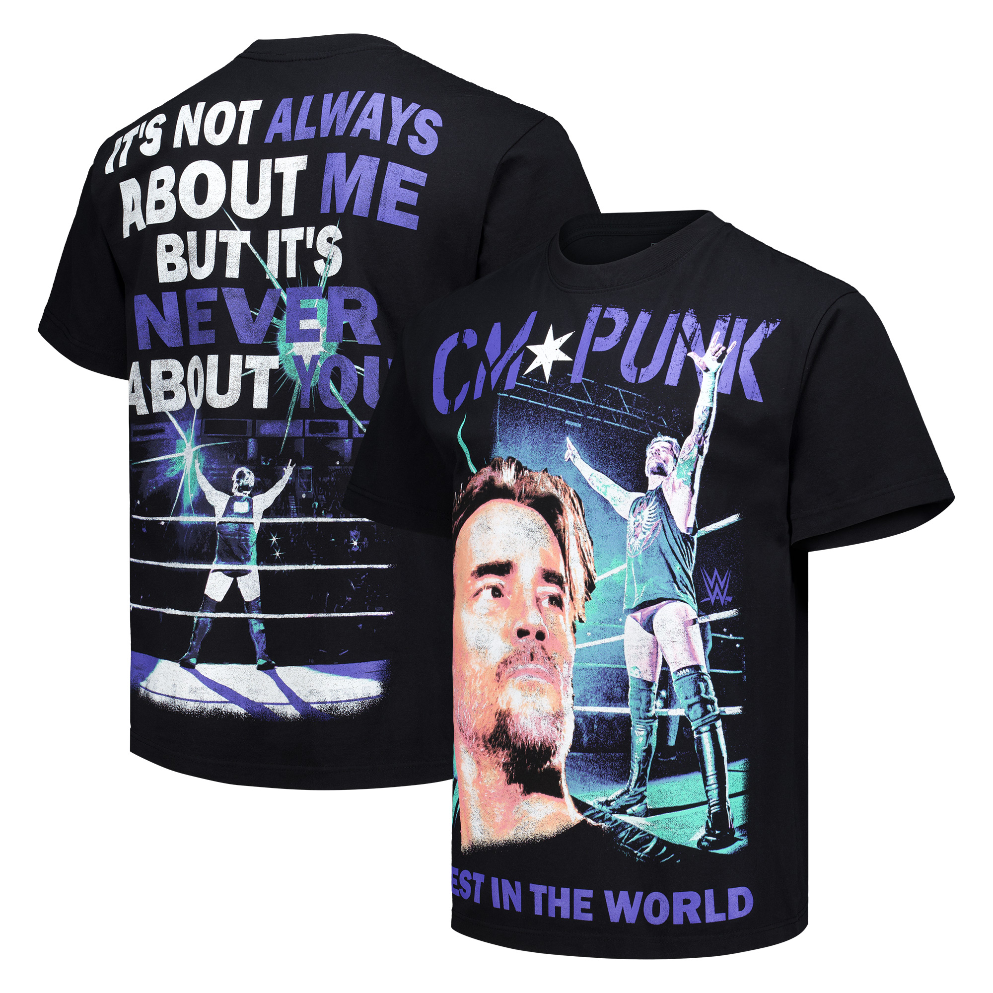 Ripple Junction Herren-T-Shirt „CM Punk Box With God“ in Schwarz Image