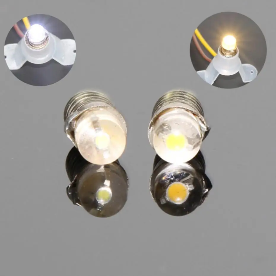 10 Einheiten warmweiß/weiß LED-Schraub lampe & Ständer 4,3mm e5 e0.2leds 12v-14v e501t Image