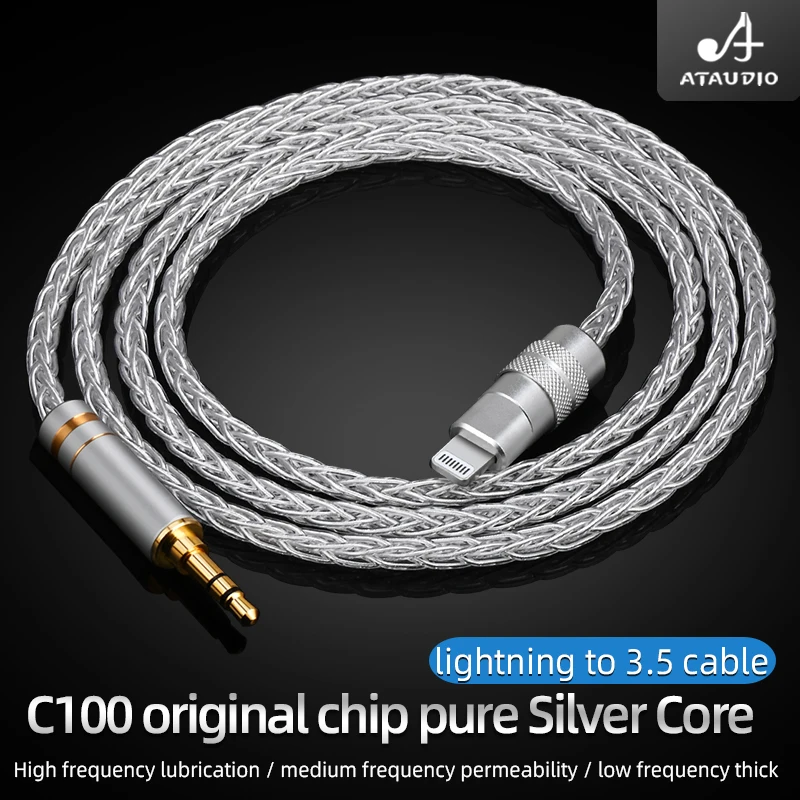 HIFI Aux Kabel für iPhone auf 3,5 mm 2,5 mm 4,4 mm Klinke Stecker Kabel Auto reines Silber Kabel Konverter Kopfhörer Audio Adapter Image