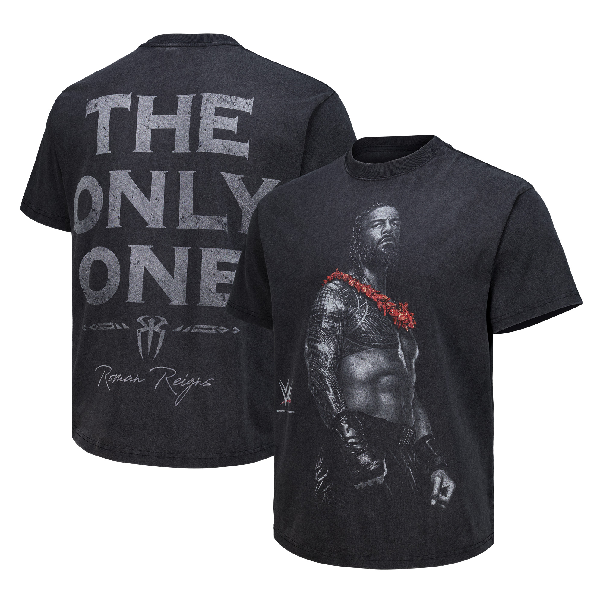 Herren-T-Shirt „Roman Reigns The Only One“ in meliertem Schwarz Image