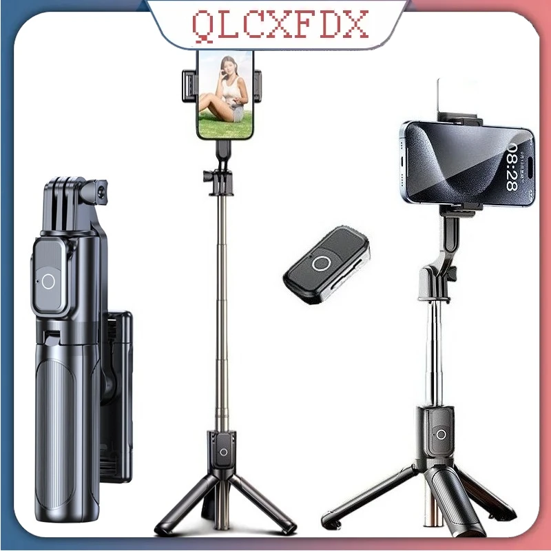 Kabelloser Bluetooth-Selfie-Stick, ausziehbarer Handheld mit Fernauslöser, faltbarer Stativständer, kompatibel mit iPhone und Android Image