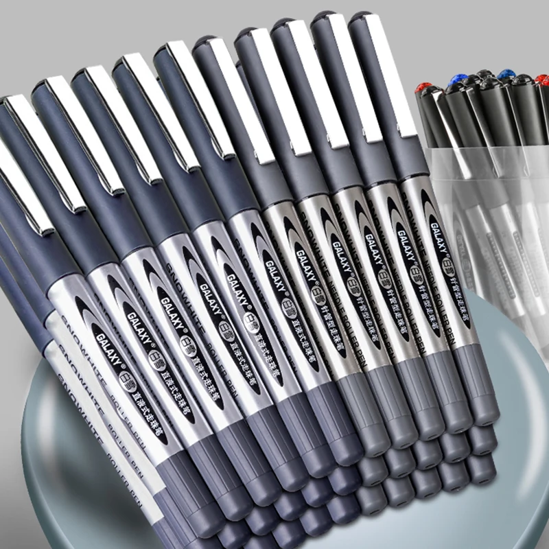 Penna Roller da 0.5mm penna Gel Roller liquida diritta con inchiostro di colore nero/rosso/blu per penna firma per cancelleria per ufficio scolastico colorata