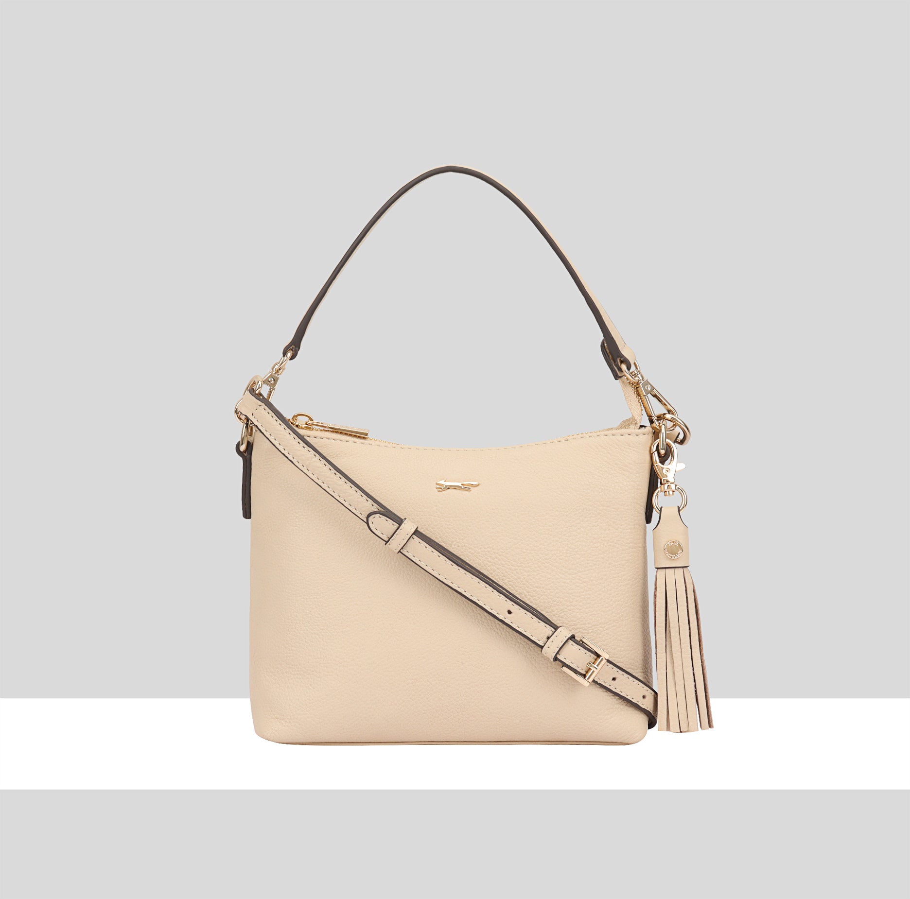 Paul Costelloe Womens Mestolo Leather Multi Way Bag - Beige - One Size | Paul Costelloe Sale | Discount Designer Brands
