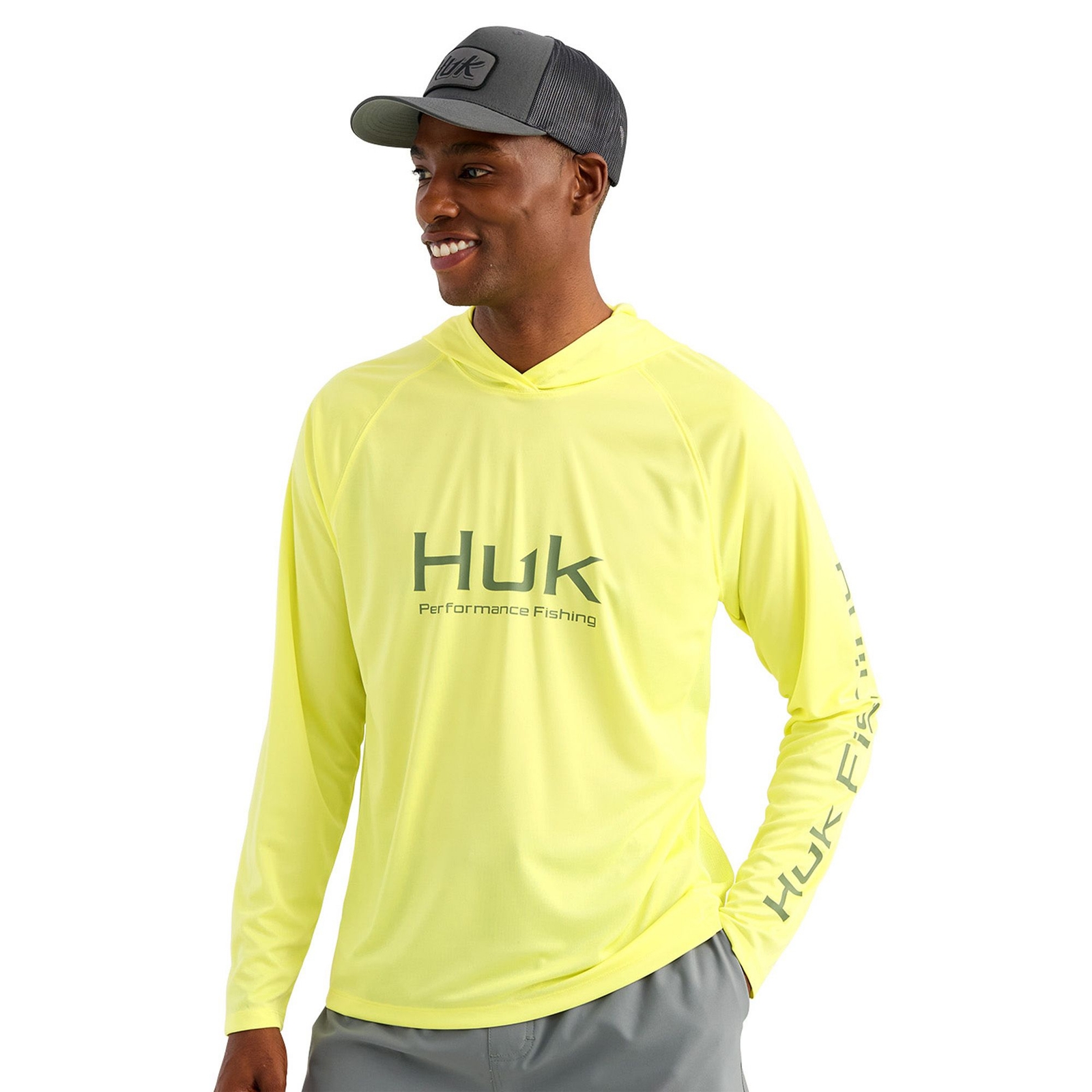 HUK Men's Pursuit Hoodie (Size XXXL) Chartreuse, Polyester