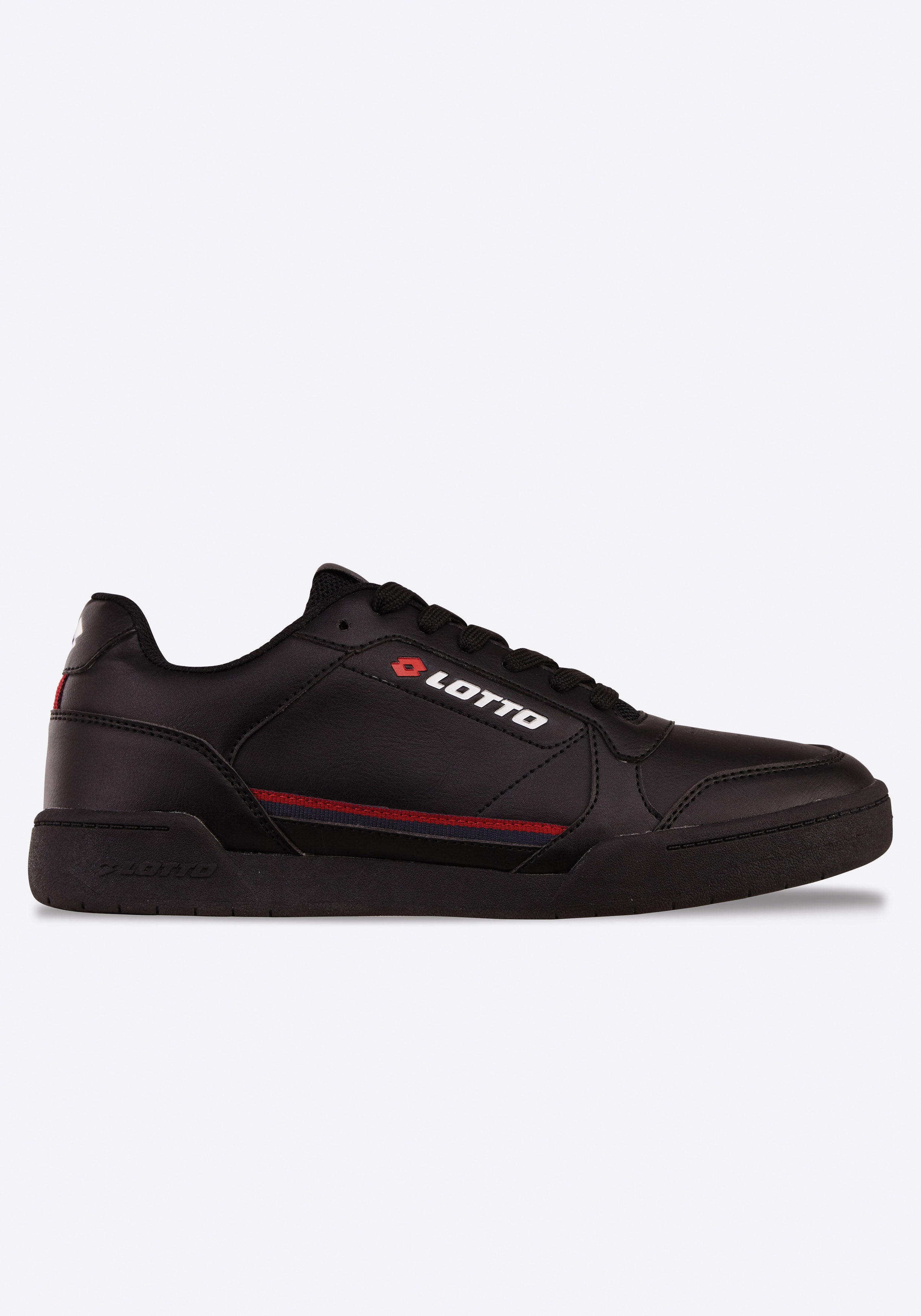 Sneaker LOTTO, Damen, Gr. 47, schwarz (schwarz, rot), Synthetik, Textil, Schuhe Sneaker, - besonders vielseitig zu kombinieren