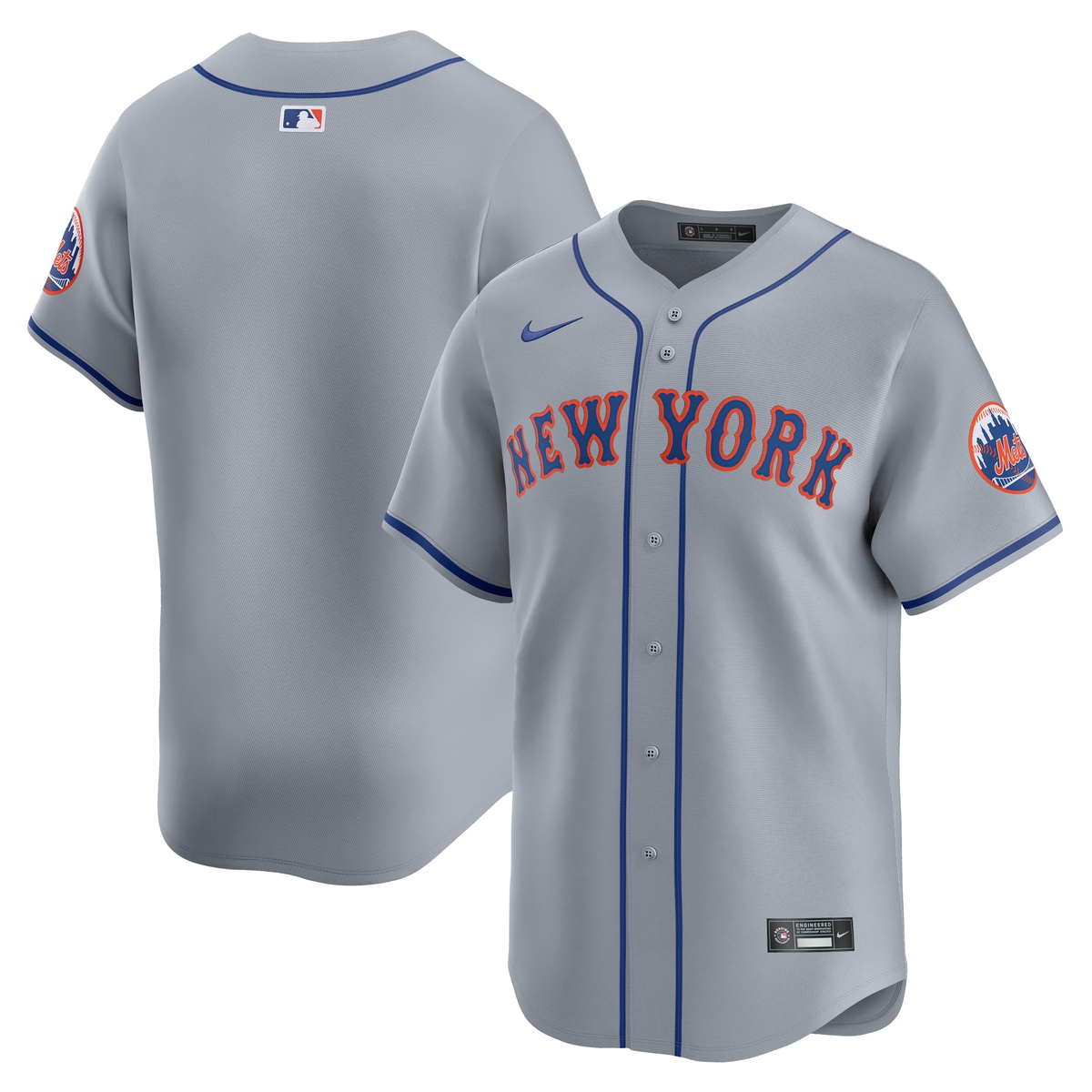 Footballtrikot NIKE "Nike Trikot New York Mets Nike MLB Limited Road", Damen, Gr. S, grau, 100% Polyester, Trikots