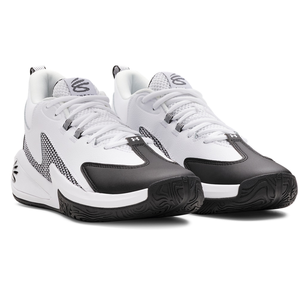 Basketballschuh UNDER ARMOUR "CURRY 3Z 25", Gr. 46, weiß, schwarz, schwarz, Leder, Synthetik, Textil, Schuhe