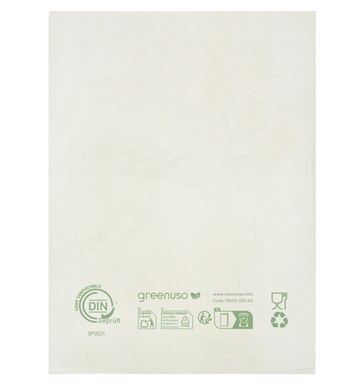 Greenuso MONOUSO - Flachbeutel Markt Home Compost “Classic” 16x24cm 12µm (100 Stück) Image