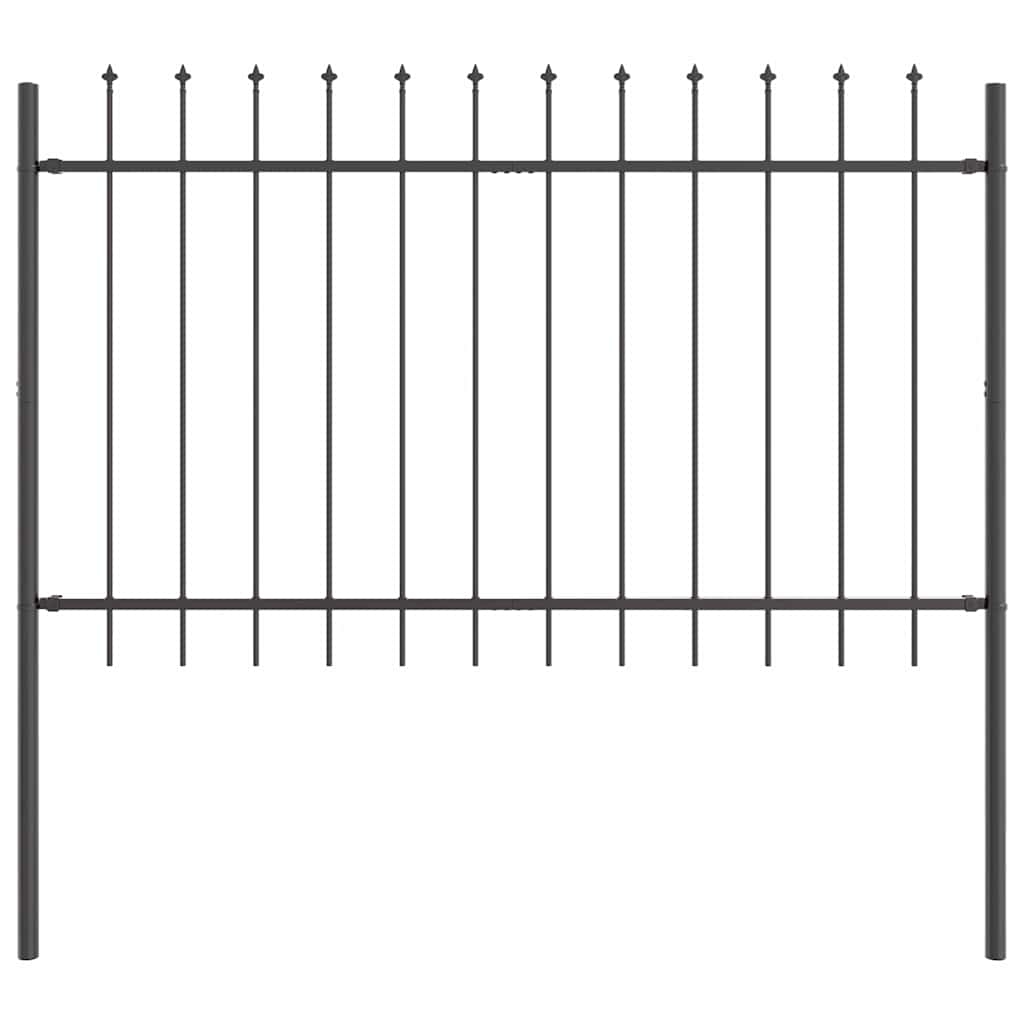 vidaXL Gartenzaun Grau 1,7 x 1,2 m Pulverbeschichteter Stahl Image